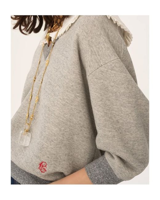 Chloé Gray Chloé Collared Fleece Jumper