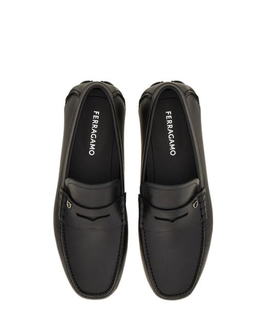 Ferragamo Black Penny Driver Loafer for men