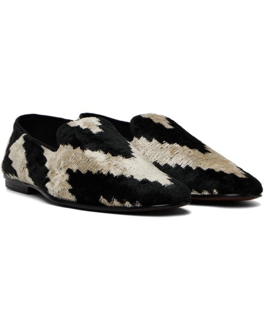 Tom Ford Black Jacquard Velvet Steven Loafers for men