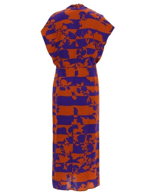 Dries Van Noten Red V-Neck Dress