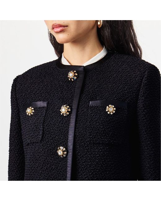 Dolce & Gabbana Black Button-Down Bouclé Jacket
