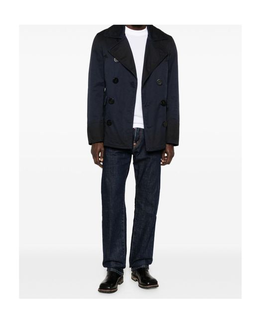 DSquared² Blue Double-Breasted Jacket for men