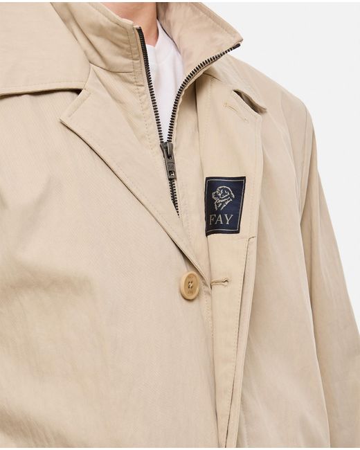 Fay Natural Buttoned Collar Jacket for men