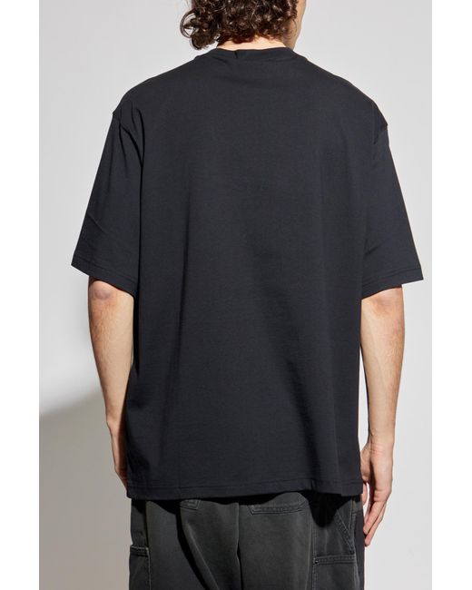 Versace Jeans Black Couture Logo Printed Crewneck T-Shirt for men