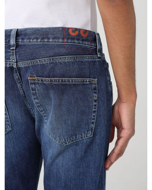 Dondup Blue Belt Ring Denim Trousers for men