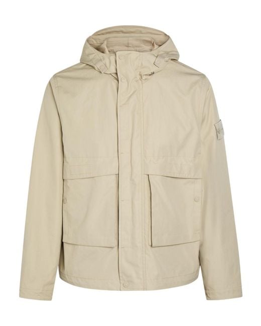 Stone Island Natural Ghost Hooded Cotton-Poplin Parka Jacket for men