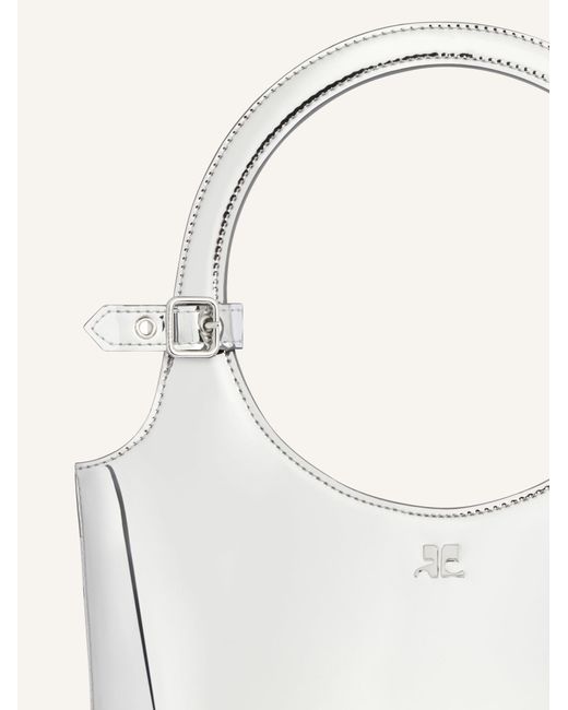 Courreges White Courrèges Logo Detailed Metallic Shoulder Bag