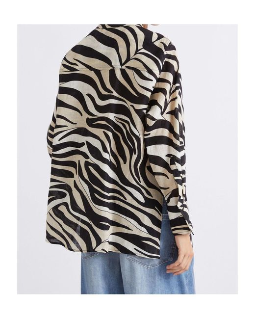Marella Black Printed Linen Shirt