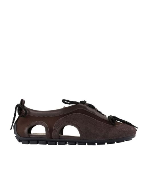 Simone Rocha Black Cutout Lace-Up Trainers