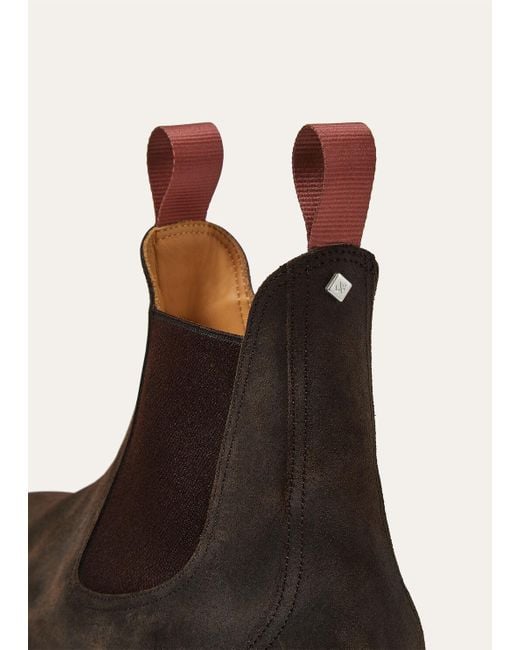 Loro Piana Brown Round Toe Slip-On Boots for men