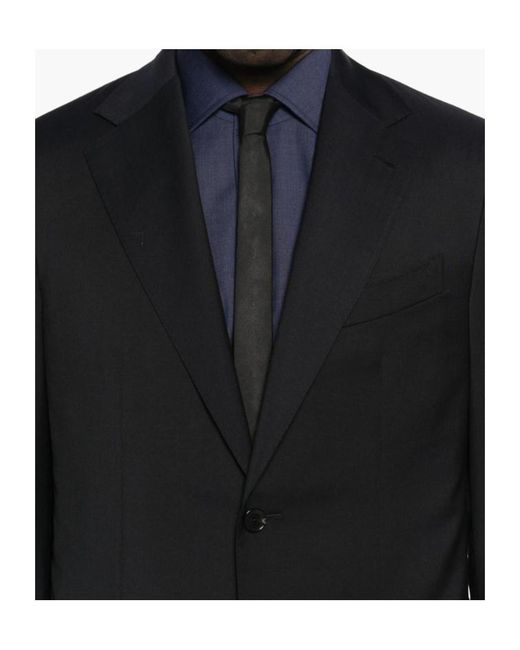 Caruso Black Aida Notched-Lapel Blazer for men