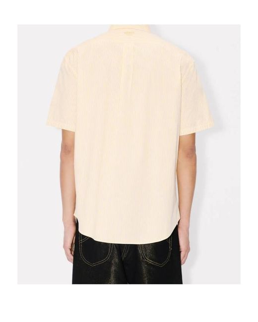 KENZO Natural 'Boke Flower' Short Sleeve Shirt for men