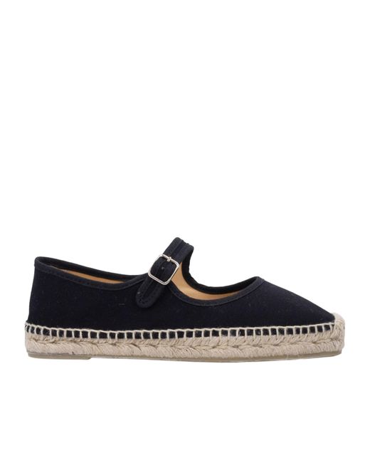 Castaner Black Round Toe Flat Shoes