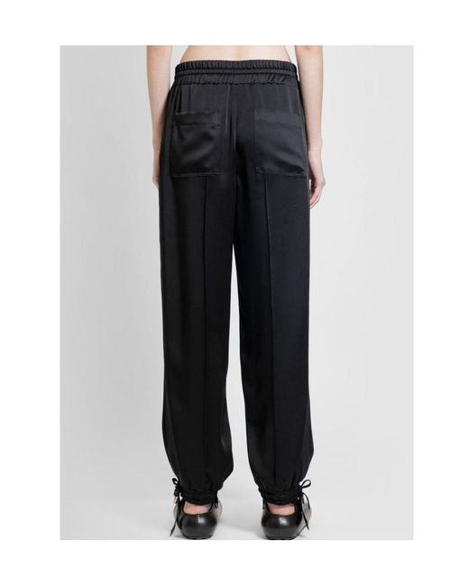 Jil Sander Black Mid-Rise Drawstring Trousers