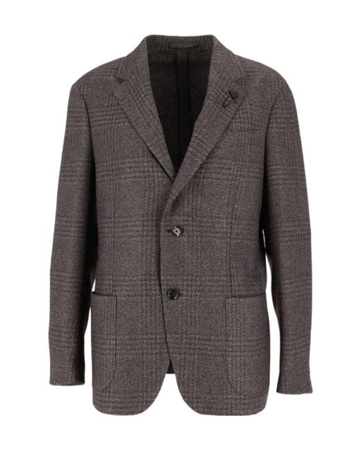 Lardini Gray Single Breasted Tailored Blazer for men