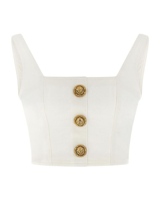 Balmain White Button Top