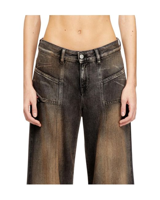 DIESEL Gray D-Akii Flare Jeans