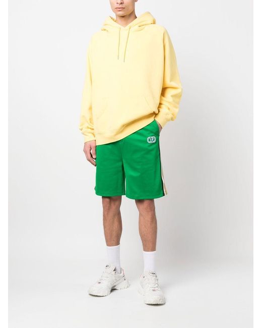 Valentino Green Vlogo Side-Stripe Track Shorts for men