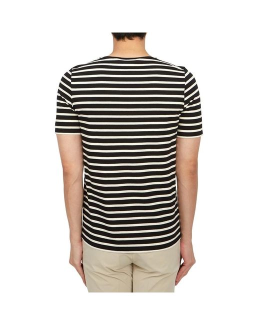 Saint James Black Striped Short-Sleeved T-Shirt for men