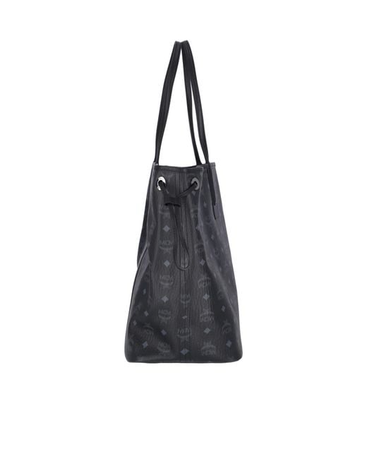 MCM Black Liz Logo Plaque Top Handle Bag