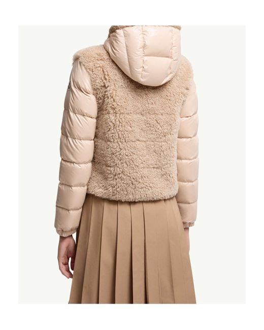 Moncler Natural Plantay Hooded Teddy Padded Jacket