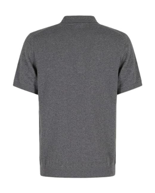 Roberto Collina Gray Short-Sleeve Polo Shirt for men