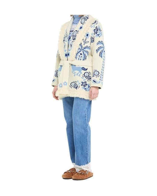 Alanui Blue Island Roots Foulard Cardigan