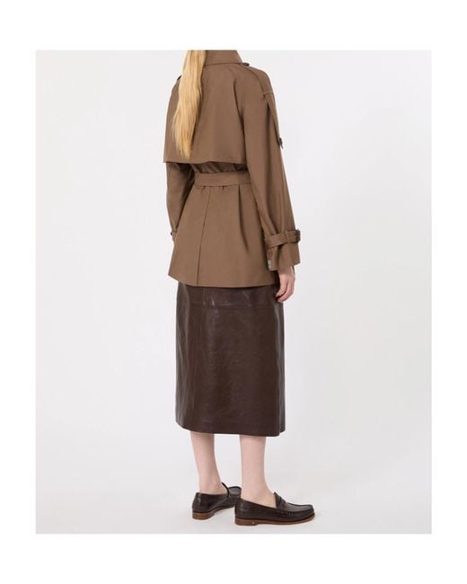 Max Mara Brown Double-Breasted Belted Coat