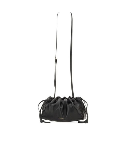 Mansur Gavriel White Bloom Drawstring Mini Crossbody Bag