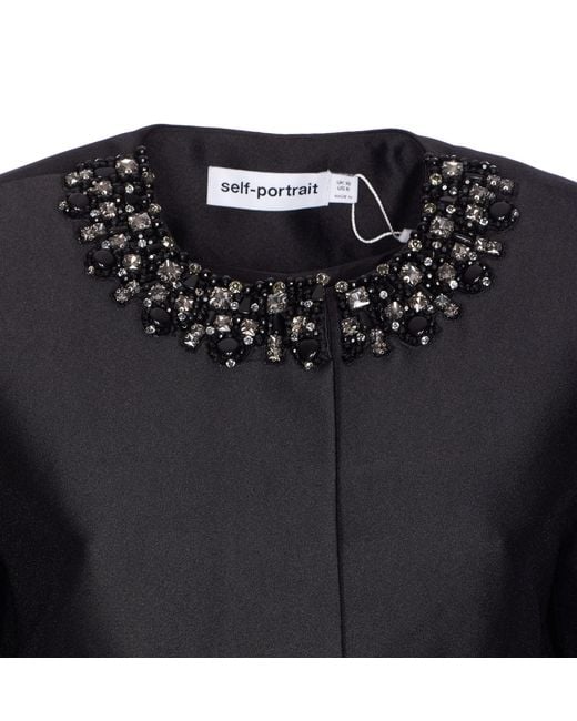 Self-Portrait Black Embellished Trim Jacket