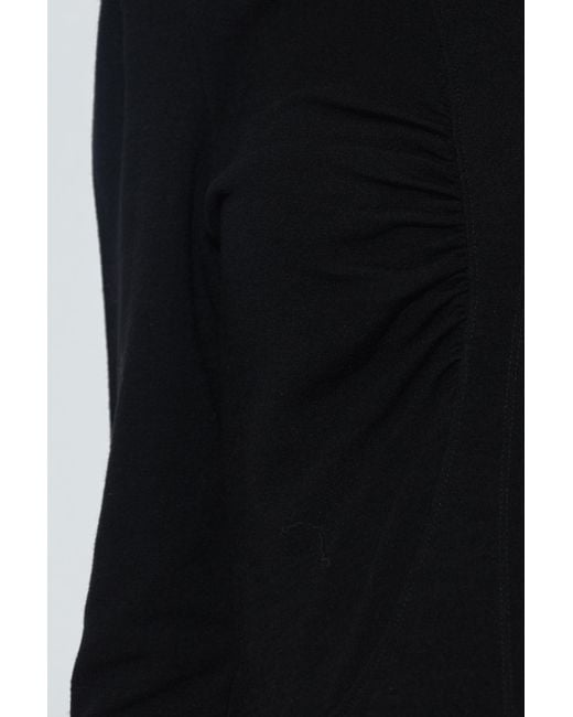 Isabel Marant Black Devane Gathered Asymmetric Knitted Dress