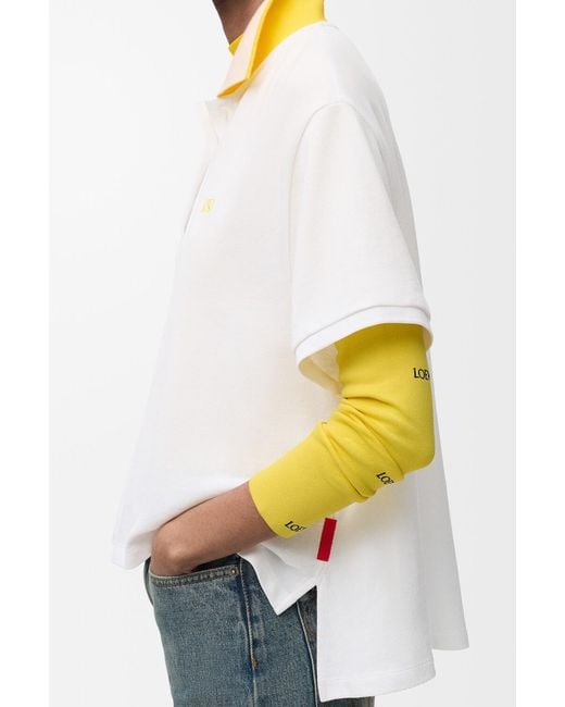 Loewe White Contrast Trim Polo Shirt