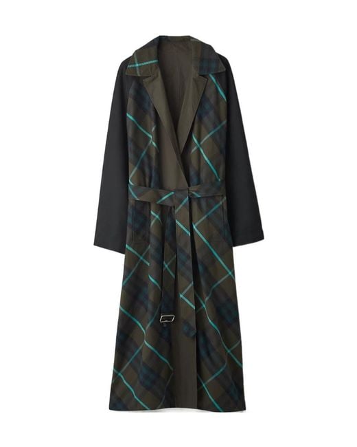 Burberry Black Check-Plaid Belted Reversible Trench Coat for men