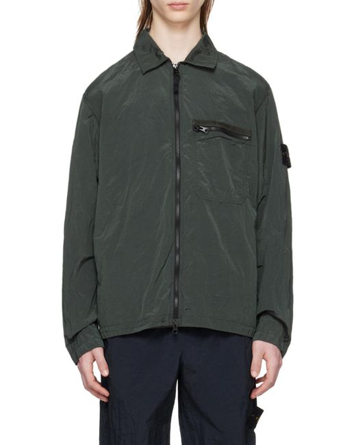 Stone Island Green Compass-Badge Shell Jacket for men