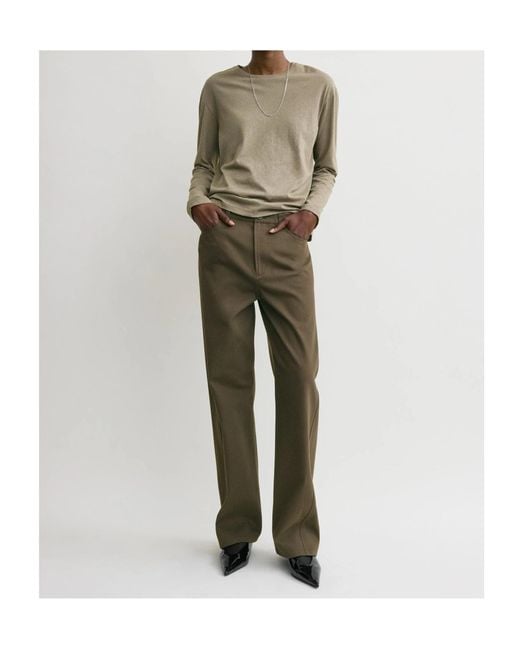 Totême Green Totme Twisted Relaxed Trousers
