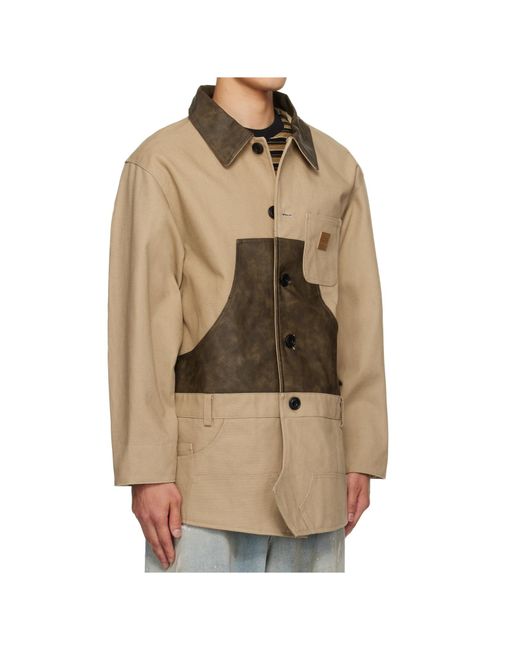 ANDERSSON BELL Natural Carpenter Shorts Inserted Jacket for men