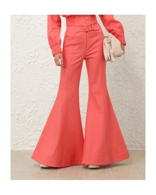 Zimmermann Pink Alchemy Drill Super Flare Pants