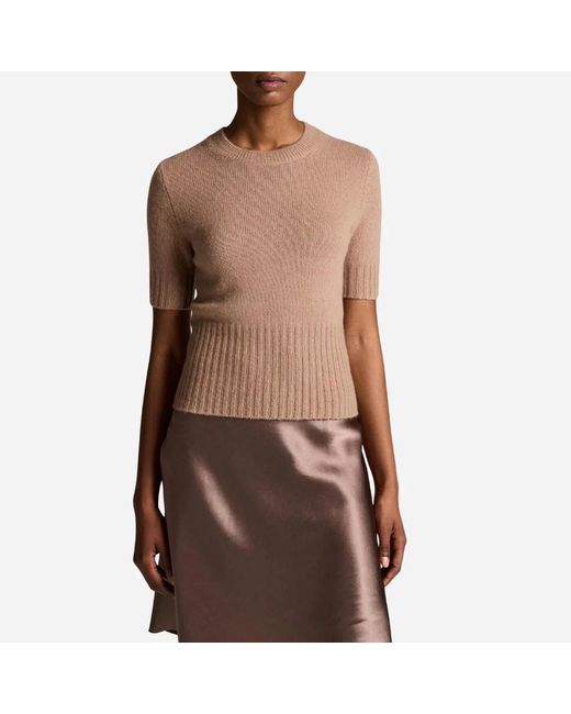 Vince Brown Short-Sleeved Sweater