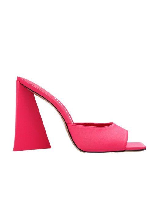The Attico Pink The Devon Square-Toe Mules