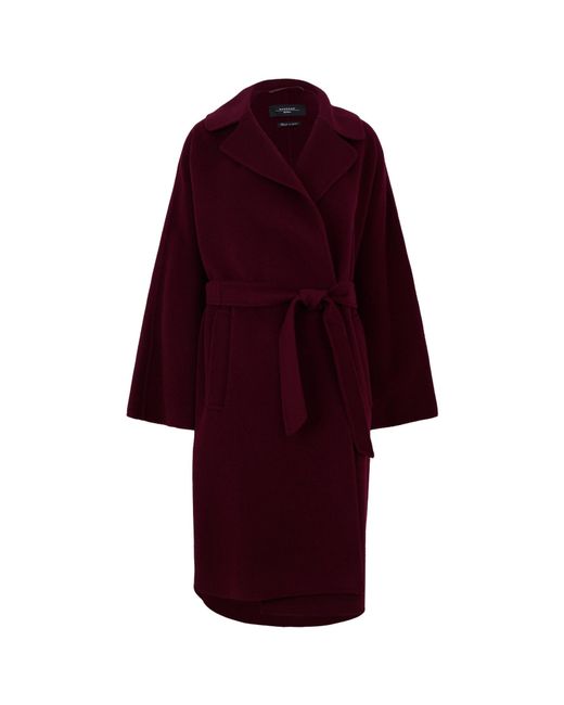 Weekend by Maxmara Red Belted Coat With Long Sleeves