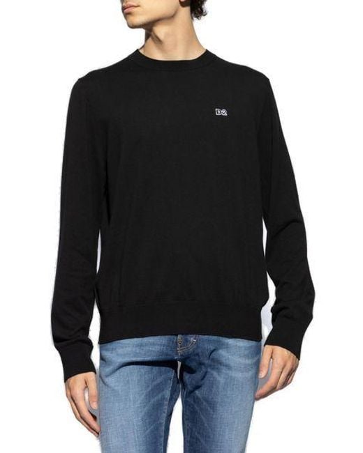 DSquared² Black D2 Crewneck Pullover for men
