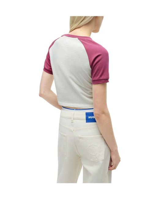 Boss Pink Loose Cropped Tshirt
