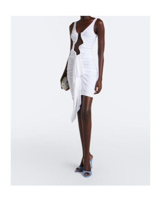 Christopher Esber White Salacia Ruched Jersey Minidress