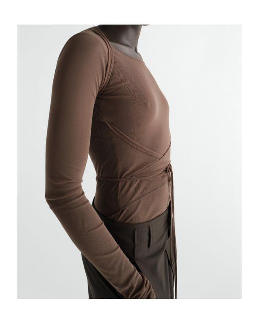 Lemaire Brown Ballerina Wrap Top