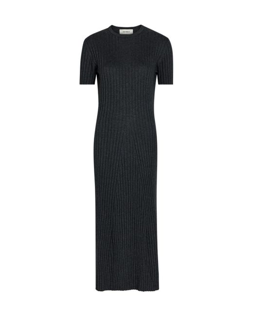 Lisa Yang Black Ribbed Cotton And Cashmere-Blend Midi Dress