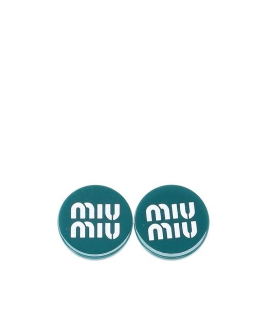 Miu Miu Blue Logo Earring