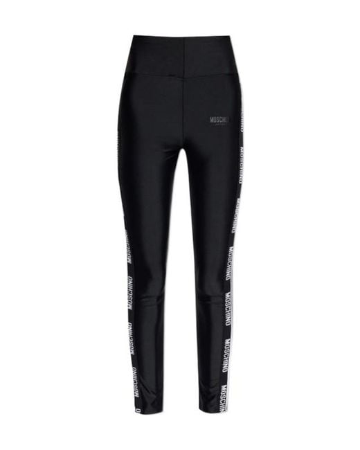 Moschino Black Logo Side Performance Trousers