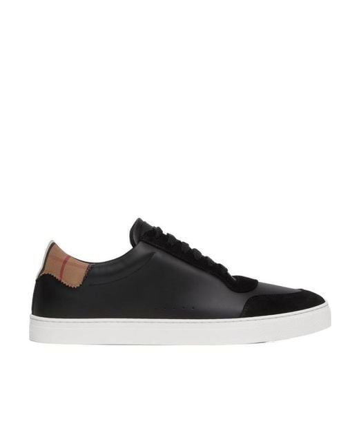 Burberry Black Vintage Check Low-Top Sneakers for men