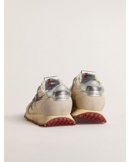 Golden Goose Deluxe Brand White Marathon Lace-Up Sneakers for men