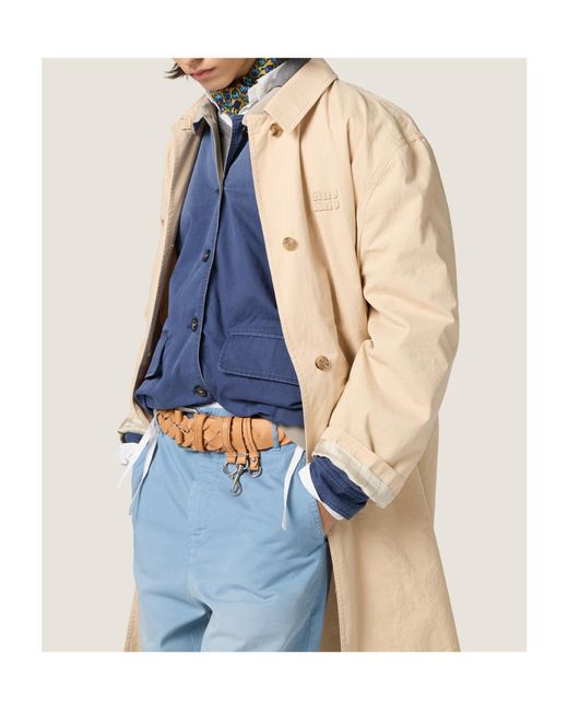 Miu Miu Natural Old Gabardine Single-Breasted Trench Coat